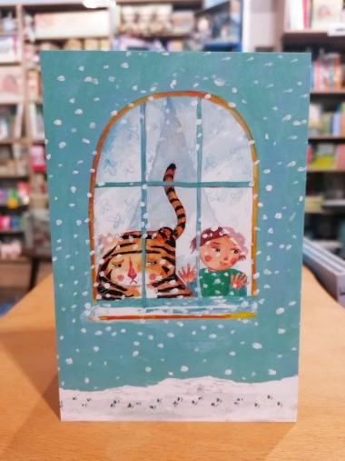 Szimonidesz Hajnalka képeslap - Lábnyomok a hóban