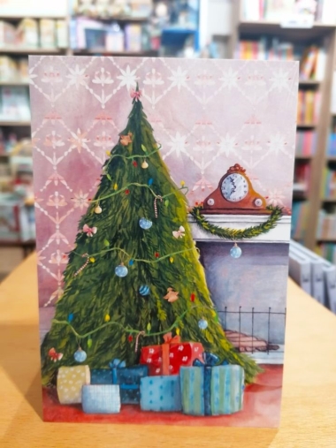 Szimonidesz Hajnalka képeslap - Karácsonyfa ajándékokkal