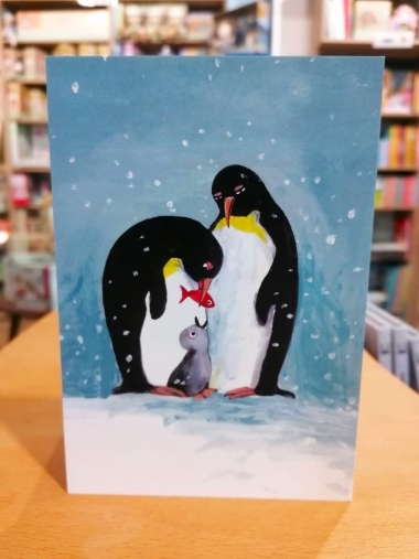 Szimonidesz Hajnalka képeslap - Pingvincsalád