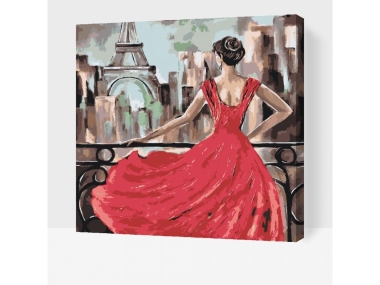 Számfestő kerettel - Párizsi nő