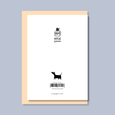 Papetri borítékos képeslap - Pukizó kutya