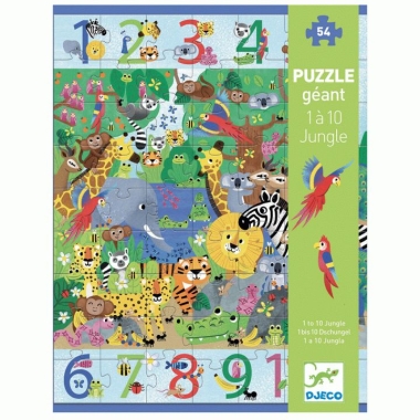 Megfigyeltető puzzle - Dzsungelben 1-10-ig, 54 db-os - 1 to 10 Jungle