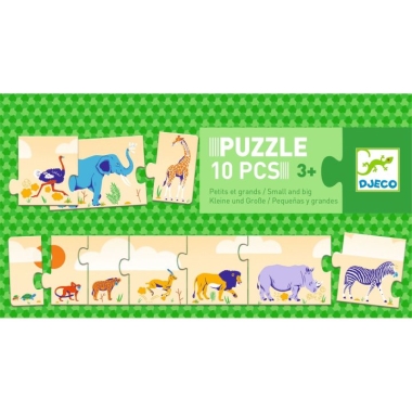 Sorozat kirakó puzzle - Kicsi és nagy, 10 db-os - Smal and big