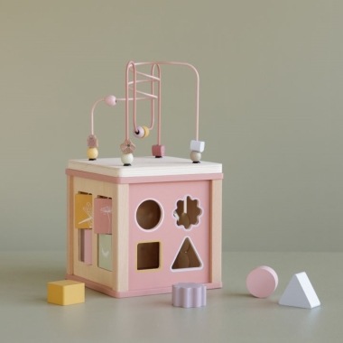 Little Dutch készségfejlesztő kocka - pink FSC