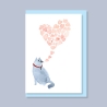 Papetri borítékos képeslap - Szerelmes cica