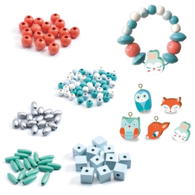 Fagyöngyök - Erdei állatkák - Wooden beads, small animals