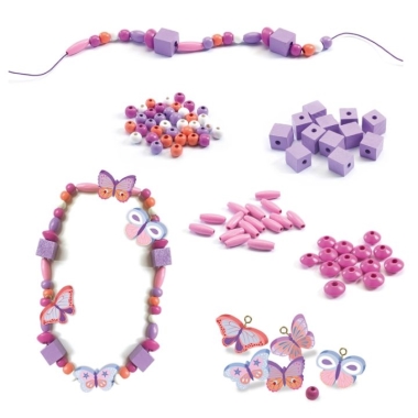 Fagyöngyök - Pillangók - Wooden beads, buterflies