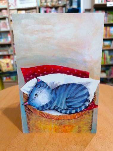 Szimonidesz Hajnalka képeslap - Egy kosár cica